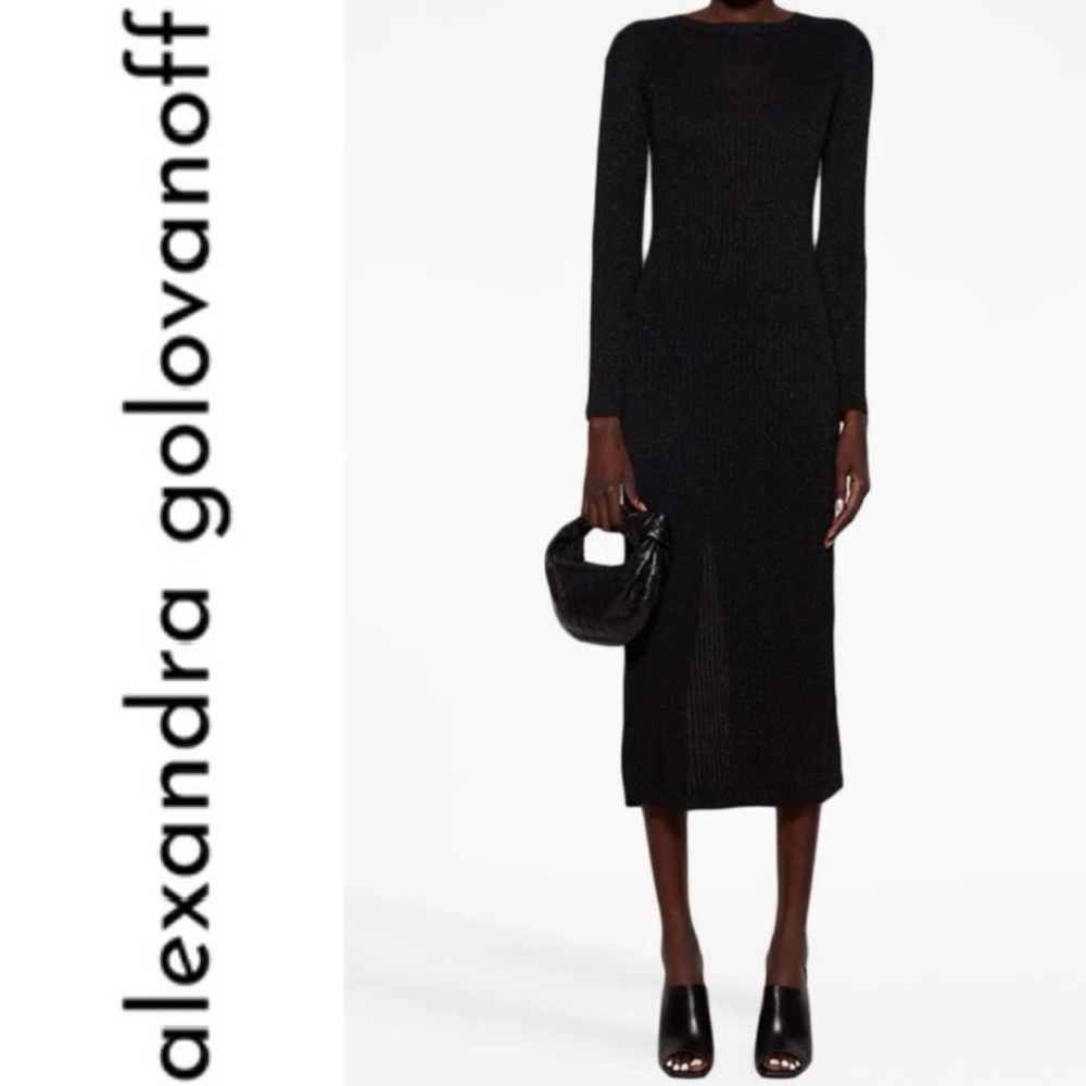 Alexandra Golovanoff Robe maxi ribbed dress Size L